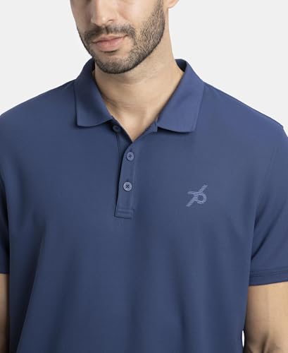 Image of Jockey AM38 Men's Microfiber Fabric Solid Half Sleeve Polo T-Shirt with StayDry & StayFresh Technology