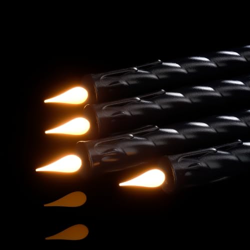 Image of Wondise Halloween Black Flameless Taper Candles with Remote Timer
