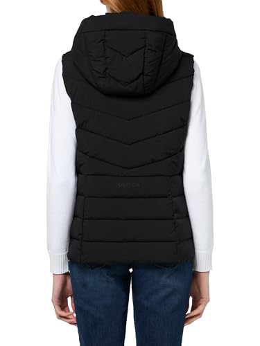 Image of Nautica Women's Stretch Puffer Vest - Water-resistant Transitional Outerwear Layer With Detachable Hood