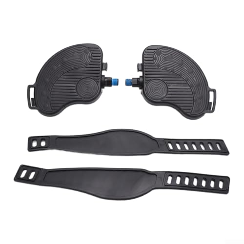 Pedales de bicicleta de repuesto con plataforma ancha y agarre seguro para ciclismo estacionario, compatibles con roscas de 9/16 y 1/2 pulgadas, construcción de metal para gimnasio o uso doméstico (9