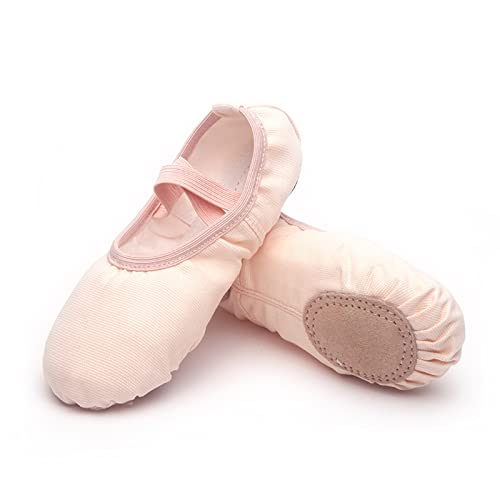 Ballet Shoes for Girls Canvas Dance Slippers Split Soft Flat Sole Yoga Gymnastics Shoes(Toddler/Little/Big Kid) (A, 3 Big Kids)4
