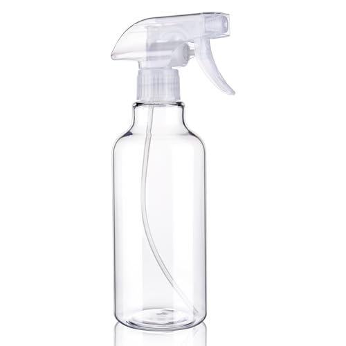 Spray Bottles 16.9oz Plastic Spray Bottle for Hair Mist/Stream Heavy Duty Empty Spray Bottles for Cleaning Solutions, Plants (16.9oz-Clear)
