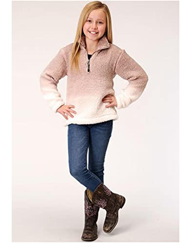 GIRLS WOMENS POLAR FLEECE DIP DYE POLAR FLEECE PULLOVER3