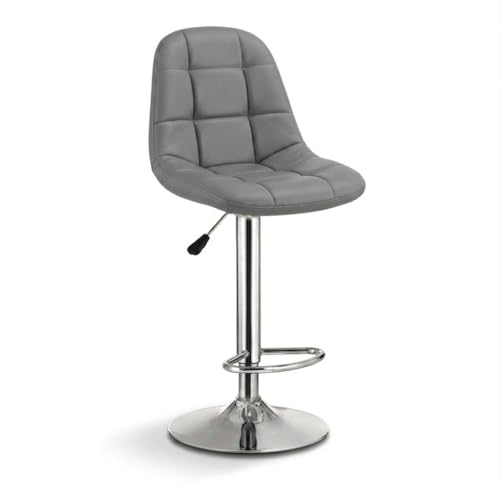 Image of Modern Egg Shape Bar Stool with 360 Swivel | Height Adjustable Bar Chair | Counter Stool & High Chairs | Comfortable for Home, Office, Restaurant Bar, Cafe & Cash Counter - (Grey)