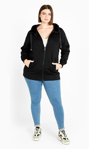 Avenue Women's Plus Size Felicity Zip Up Hood Fleece Jacket3
