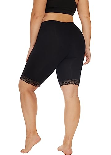Plus Size Slip Shorts for Women Soft Modal Short Leggings Lace Shorts Under Dresses Mid Thigh Leggings Pants2
