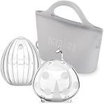 Haakaa Pompe à sein en silicone avec sac stérilisant, 2-in-1 Hands-Free Passive Lait Catcher pour allaiter maman, l'allaitement essentiel, 2-Pack 75ml Pompes & 1 Sac à stériliser, congelé