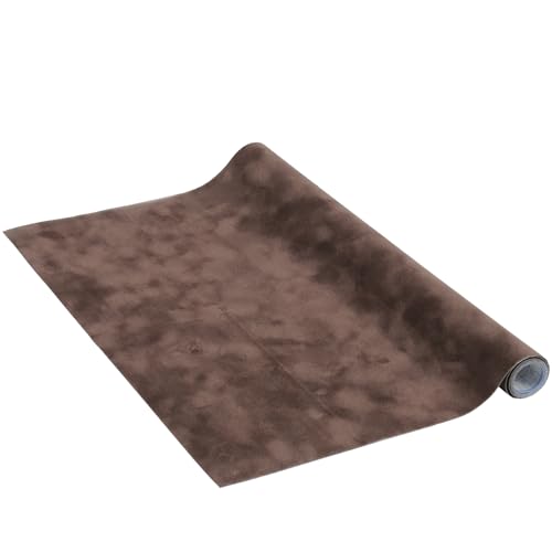 Venilia Papier adhésif | Velvet Aspect Velours Marron | 67,5cm x 1m, Épaisseur 140μ | Film Autocollant pour Meuble et Cuisine, Film décoratif, Papier Peint...