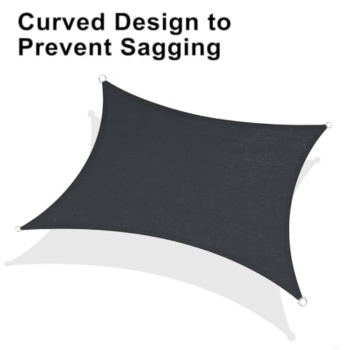 LOVE STORY Custom Size 9' x 13' Graphite Grey Sun Shade Sail Canopy Commercial Rectangle Sail Shade Fabric for Patio Garden Backyard Pool (Customized)