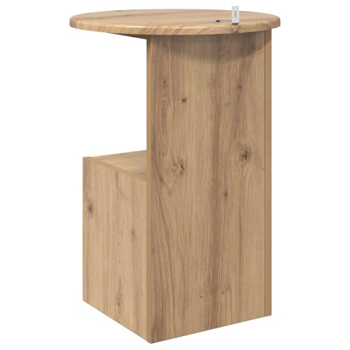 Table d'appoint en chêne Ø39,5 cm pour salon moderne - 7