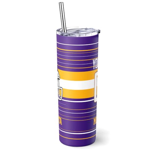 Image of Minnesota Tumbler 20oz Travel Mug Custom Name and Number Gifts | Stainless Steel Insulated Coffee Cup for Women Men