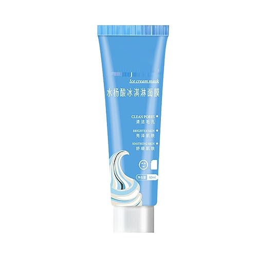 Mascarilla Limpiadora de ácido Salicílico, Mascarilla Limpiadora Hidratante Suave para Mujeres para la Vida Diaria (Blanco, azul cielo64)