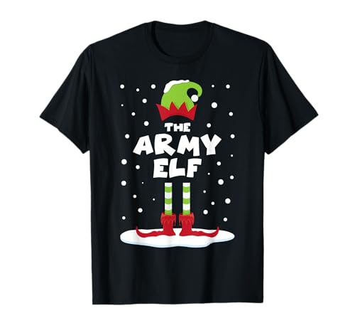 Costume de Noël Mignon de l'armée Elfe Assorti pour la Famille T-Shirt