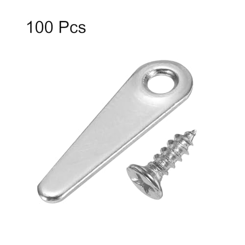 Image of HARFINGTON 100Pcs Picture Frame Backing Hardware Clips with 100Pcs Screws Photo Frame Turn Button Fasteners Backing Clips for Craft Hanging Pictures Drawing, Silver