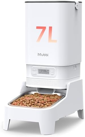 Automatic Dog Feeder with Elevated Stand - 7L Cat Food Dispenser ...