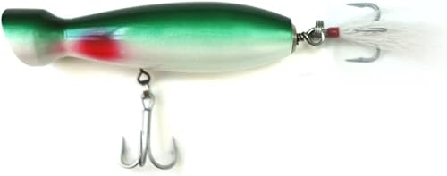 Miniatura 3 de Seasky5.5 pies de pesca de madera estilo botella Popper señuelo cebo artificial de madera cebo de madera para pesca de atún bajo rayado