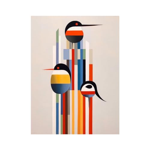Affiche murale oiseau géométrique abstrait, poésie pour la maison