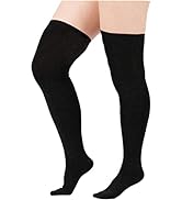 Zando Women Plus Size Thigh High Stockings Over the Knee Thin Tube Socks Long Sport Tights Casual...