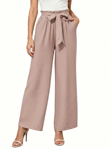 Pantalon d'été léger femme taille haute à jambes larges YUTILA