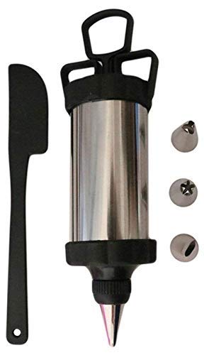 DxentCake Decorations Tools - Cookie Tips Plastic & Cream Decorating Gun - DIY Pastry Kitchen Gadgets with 3 Pastry Nozzles