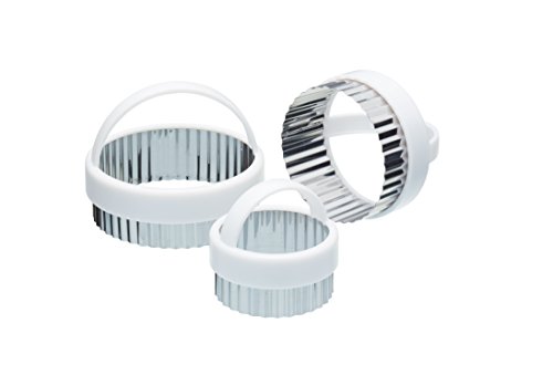 KC BLUE KitchenCraft - Emporte-Pièces Ondulés, Acier Inoxydable, Poignée en Plastique, Lot de 3
