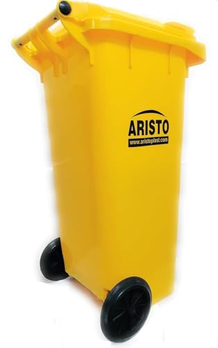 Image of ARISTO Wheel Garbage Dustbin 120 LTR - Yellow Pack of 2