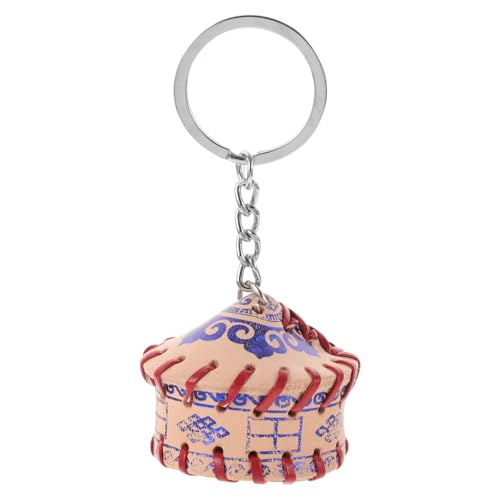 iplusmile Porte-clés Yourte Mongole Bleu Compact Cuir Accessoire Décoratif Voyage pour Ados Symbole de et Souvenir Culturel