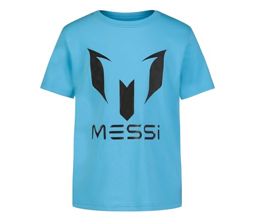 Image of Messi Boys' Lifestyle Short Sleeve T-Shirt, Slim-fit Graphic Tee, Cotton Blend Fabric