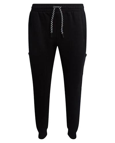 Image of Spyder Mens Cargo Joggers - Soft Poly Fleece Mens Sweatpants with Pockets and Drawcord Waistband for Jogging Hiking Workout, Size Large, Black