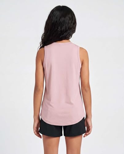 Image of Real Essentials 4 Pack: Girls' Dry-Fit Active Tank Top - Gym Running Workout Athletic Shirt for Kids Teens Youth