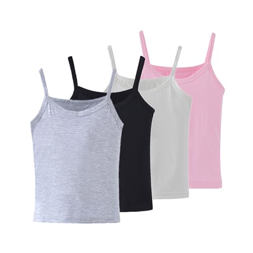 Kids Camisoles 2-8 Years 4PK | Lightweight Layering Tops, Moisture-Wicking Stretchy Undershirts