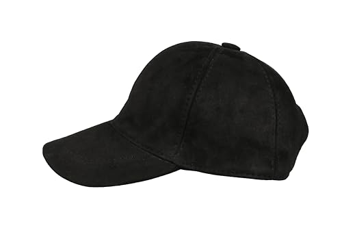 HATSQUARE Suede Leather Baseball Cap Adjustable Dad Plain Hat Stylish