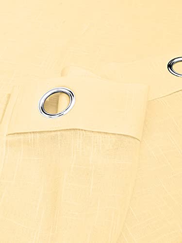 Image of Cotton Linen Solid Curtain with Eyelet Rings,Long Door Curtains for Pooja Room /Living Room /Dining Hall /Hotel /Bedroom /Kid Room /Kitchen (10.5 Feet, Ivory) Set of 2