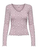 ONLY Onlina L/S V-Neck Top Jrs, Keepsake Lilac, L Mujeres