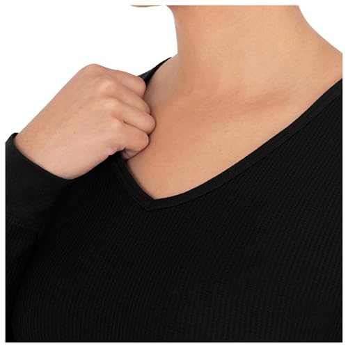 Fruit of the Loom Womens Micro Waffle Thermal V-Neck3