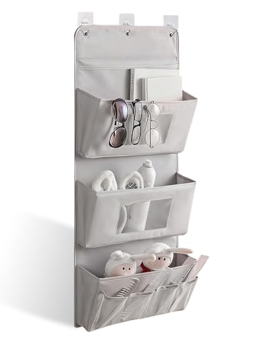 OFFAXE Hängeorganizer 3-Schichten 40x90cm – Faltbarer Wandorganizer aus Oxford-Stoff mit 3 Taschen & 3 Haken, Tür Organizer ohne Bohren, Aufbewahrung für Badezimmer, Kleiderschrank & Türhinterseite