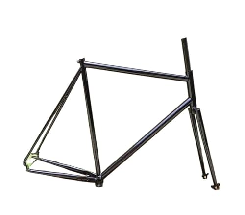 Purple Chromium Molybdenum Steel Fixed Gear Frame 50cm 52cm 55cm 58cm Fixie Cycle Part(Black,52cm)