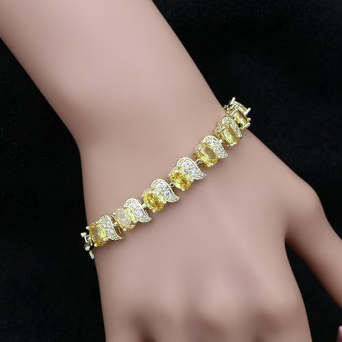 Image of LMXXVJ Fashion Tennis Bracelet Created Emerald White Gold Plated Charm Bracelet Gifts Jewelry for Women