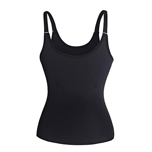 Samkes Women Corset Waist Trainer Body Shape Vest With Zipper, Cincher Tank Top Body Shaper Gridle Trainer, Black, Xx-Large #TOP6