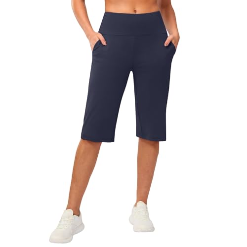 Pantalones capri de pierna recta para evitar mallas ajustadas en tobillos