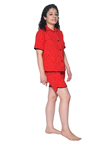Image of Pure Cotton Half Sleeves Printed T-Shirt & Shorts Set Set | Shorts Set for Kids | Clothing Set for Kids | Summer Set for Kids | Kids Nightwear Multicolor and Sizes