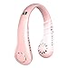 Hanging Neck Fan, Portable Leafless Fan, Portable Leafless Hanging Fan, 3000mA USB Rechargeable Fan Mini Hanging Fan, 4+1 Speed Cooling Air, Leafless Neck With Fan Indoor Outdoor (Pink)