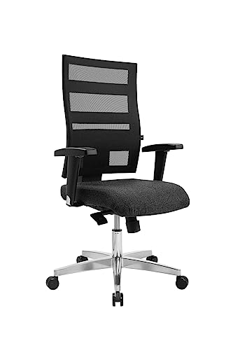 Topstar X-Pander 959TDC0, ergonomischer Bürostuhl, Schreibtischstuhl, inkl. höhenverstellbare Armlehnen, Netzbezug, Bezugsstoff, schwarz Struktur