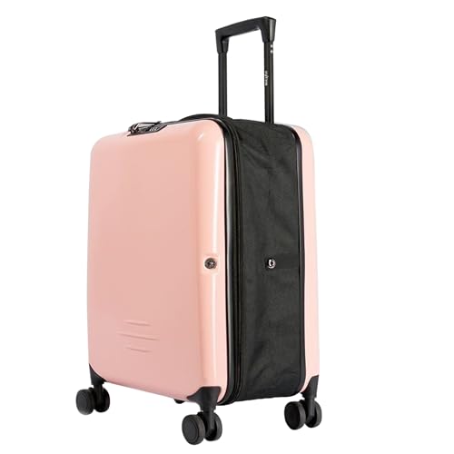 TIENDA EURASIA – Maleta Cabina Plegable | con ABS+PC | 4 Ruedas Dobles Giratorias | Cerradura TSA | Maleta de Cabina | 38.5x12.5x54.5 cm (Rosa)