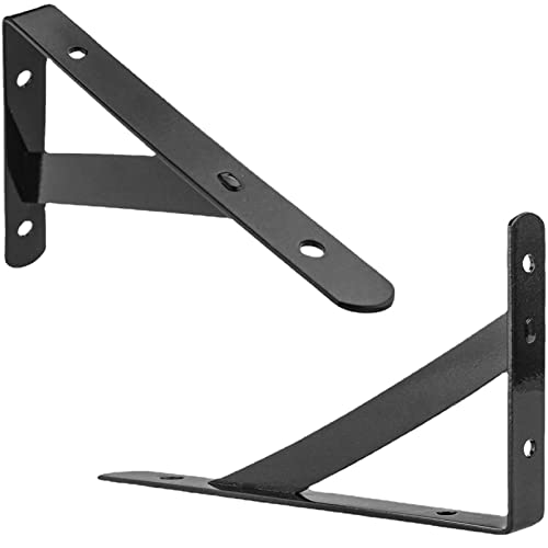 Yuehuam Pacote com 12 suportes de prateleira em L para serviço pesado, suporte de metal triangular d