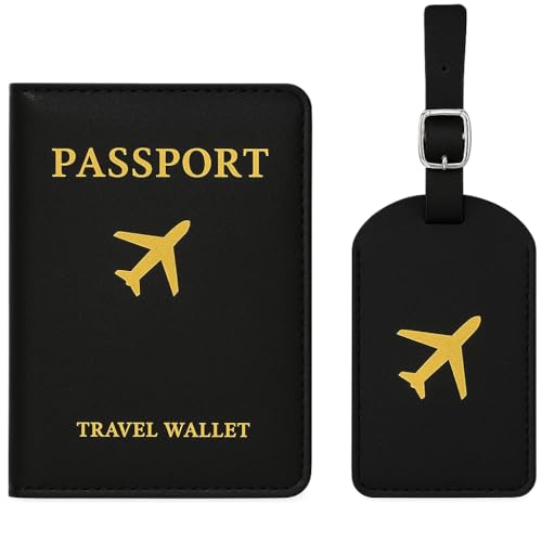 Carteira Porta Passaporte Documentos Viagem, Porta Documentos Passaporte Carteira Couro Com RFID + TAG de Mala - Segurança e Tranquilidade Na Sua Viagem PRETO