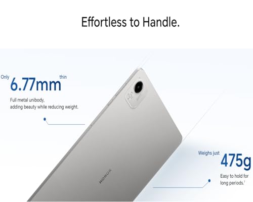 تابلت بادX9a واي فاي 11.5 بوصة120 هرتز 2.5K شاشة عرض كاملةوذاكرة6جيجا وتخزين128جيجا،معالج كوالكوم سناب دراجون 685 بتقنية 6 نانومتروبطارية8300ميلي امبير في الساعة اندرويد15من هونر،رمادي(بدون رأس شاحن)