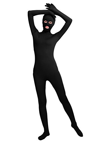 lucky baby store SHINNINGSTARBABY Zentai-Einteiler für Mädchen und Damen, mit dehnbaren Augen, offener Mund, offen, Spandex Gr. 38, Schwarz Cover