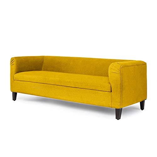 Image of Wakefit Sofa Set | 3 Year Warranty | Sofa 5 Seater, 5 Seater Sofa for Living Room, Wooden Sofa Set, Sofa Set 3+1+1 Seater - Miami(Tahoe : Chrome Yellow)