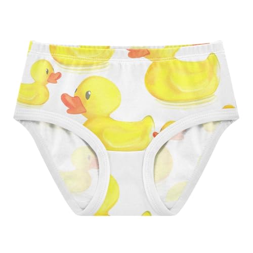 Cute Yellow Ducks Watercolor Little Girl Panties Toddler Underwear Custom Cotton Designer Kids Briefs Undies 2t